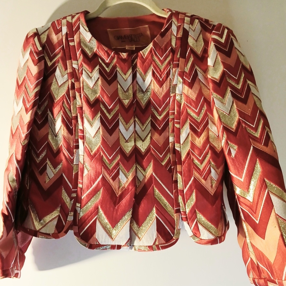 GIAMBATTISTA VALLI  PARIS COUTURE Jacket 2016 RUNWAY Red and PINK Made In Italy